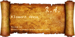 Klement Anna névjegykártya